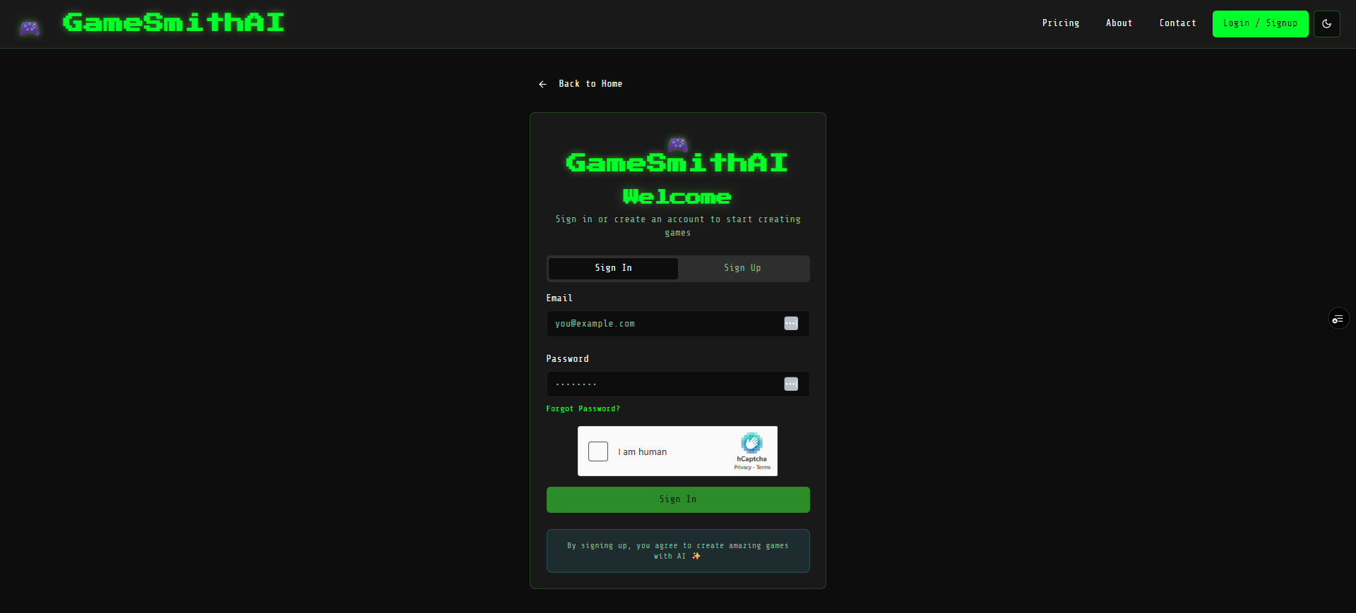 Login or Signup to GameSmithAI