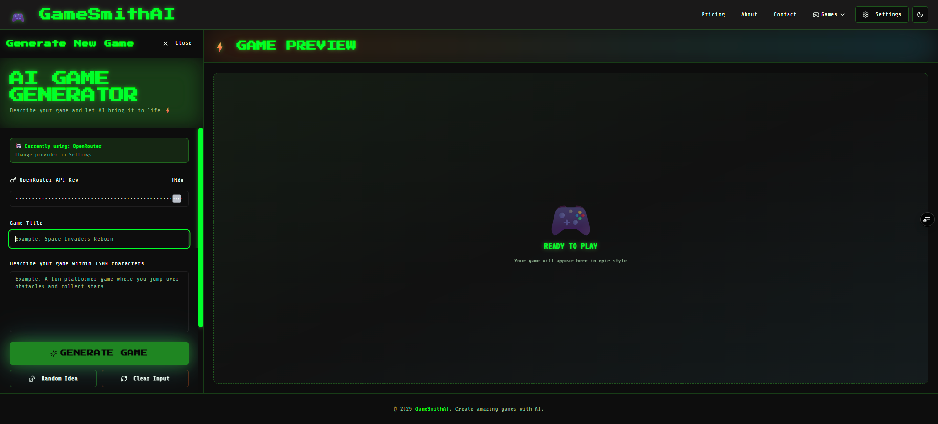 Describe Your Game to AI